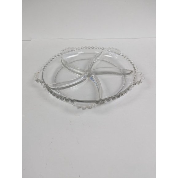 Imperial Glass Candlewick Clear 5 Part Divided Relish Dish 11" Vintage - Picture 1 of 7